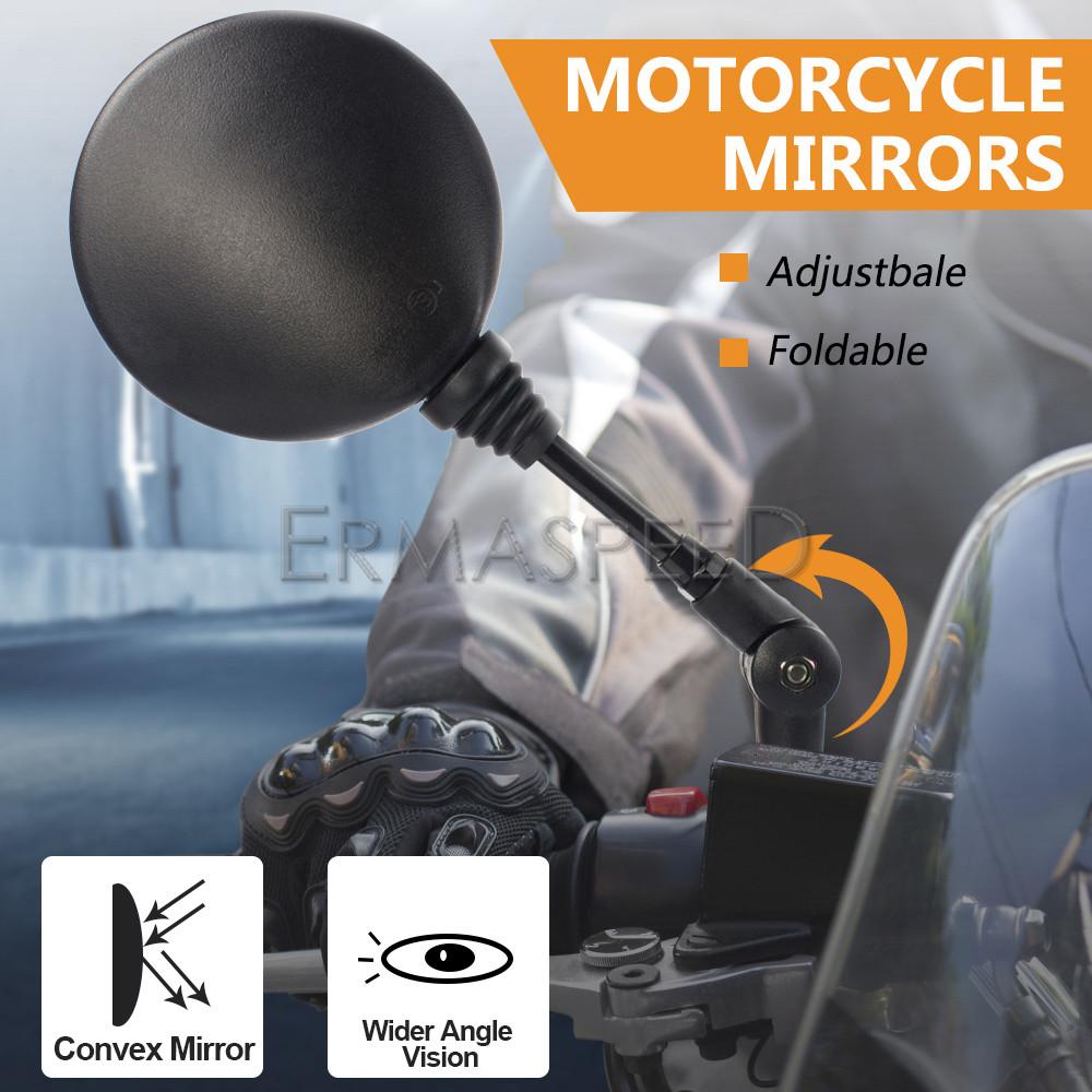 Универсальные круглые зеркала для мотоцикла, 10 мм, складное зеркало заднего вида для квадроцикла, регулируемый на 360 ° руль, скутер, байк, боковая сторона