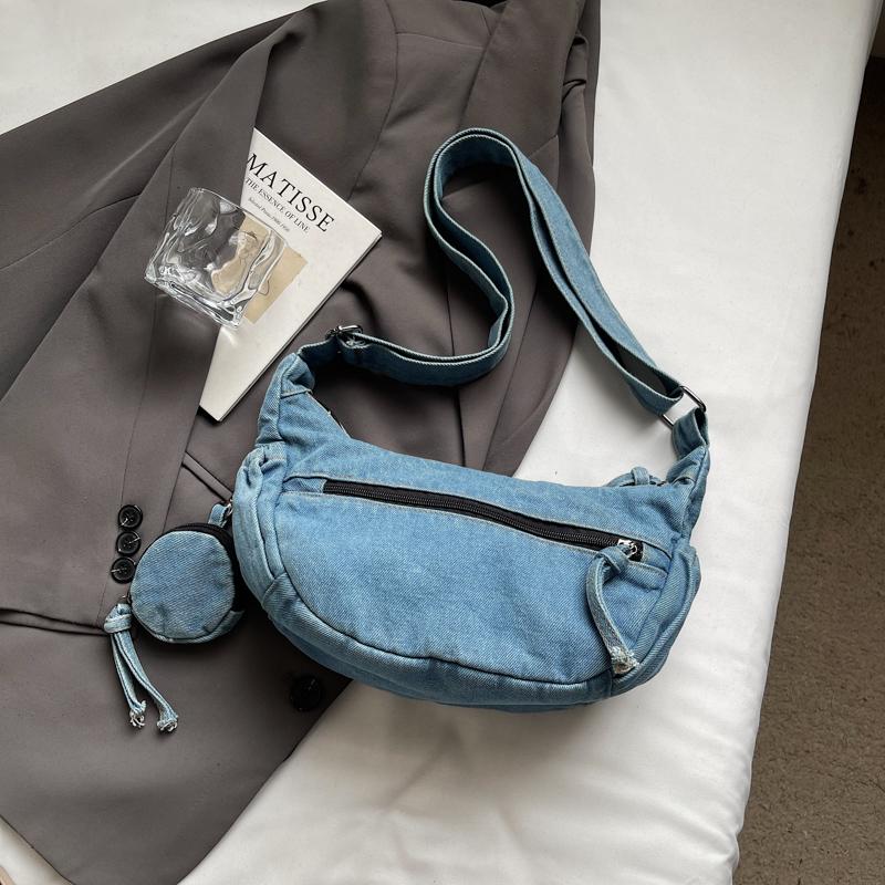 Джинсовая сумка женская большая вместительная сумка на плечо легкая сумка кроссбоди