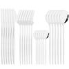 Mirror 24pcs Dinnerware Set Western Stainless Steel Cutlery Set Black Fork Spoon Silverware Set Knife Flatware Set Tableware Set