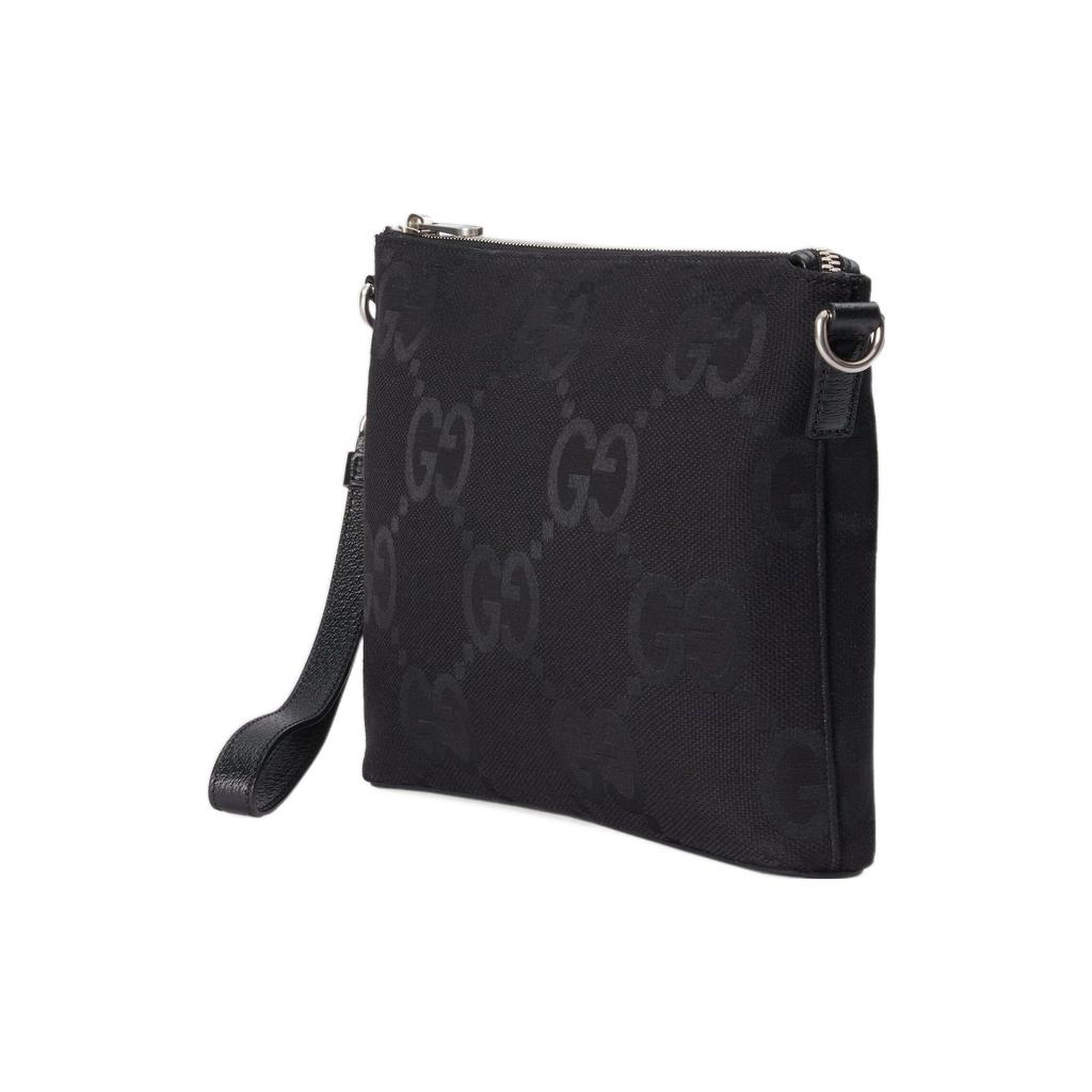 Gucci Detachable Shoulder Strap Zipper Closure Canvas Messenger Bag Men Shoulder Bags Black 739668-FABRP-1000