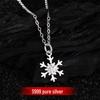 S999 Sterling Silver Snowflake Diamond Necklace: Elegant, Versatile Choker with a Niche Design