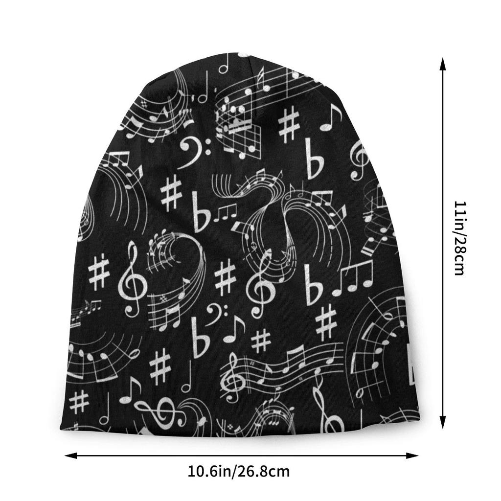 Music Musical Notes Washed Warm Bonnet Outdoor Casual Beanies Protection Unisex Women Hats
