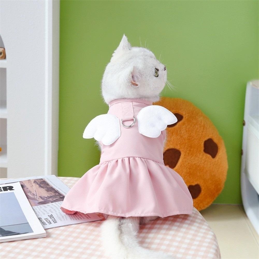 Adorable Cat Traction Skirt Breathable Puppy Princess Dress Cat Vest Harness Pet Supplies