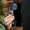 Phone Case: 2D flat design suitable for iPhone 18, 17, 16, 15, 14, 13 Pro, color silver protective case, couple style, big-eyed three-color cat, Chris