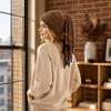 Colorful Bead Tassels Reggae Dreadlocks Wig Handmade Jamaican Knitted Beanies Wig  Nightclub Bar