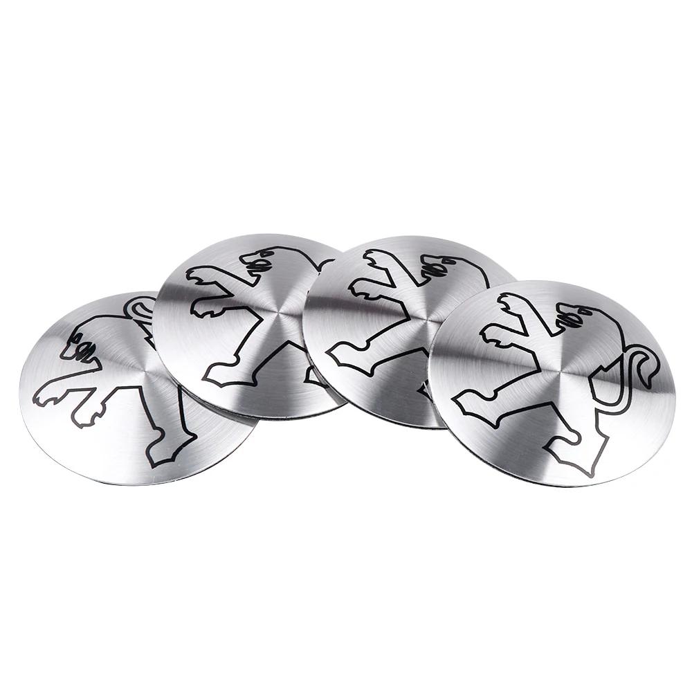 For Peugeot 206 3008 308 307 407 2008 508 408 5008 4PCS 56MM/60MM Car Wheel Center Hub Caps Tire Rim Covers Auto Accessories