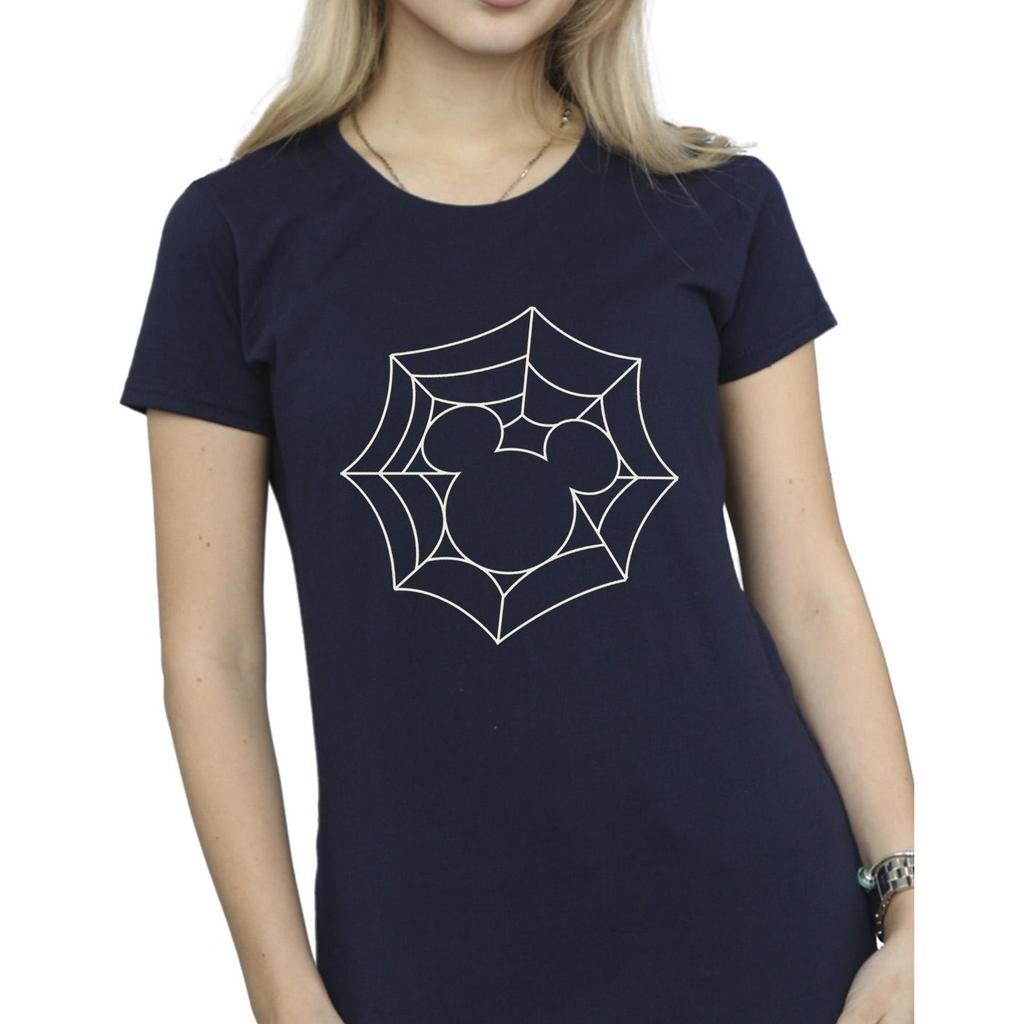 Disney Womens/Ladies Mickey Mouse Spider Web Cotton T-Shirt