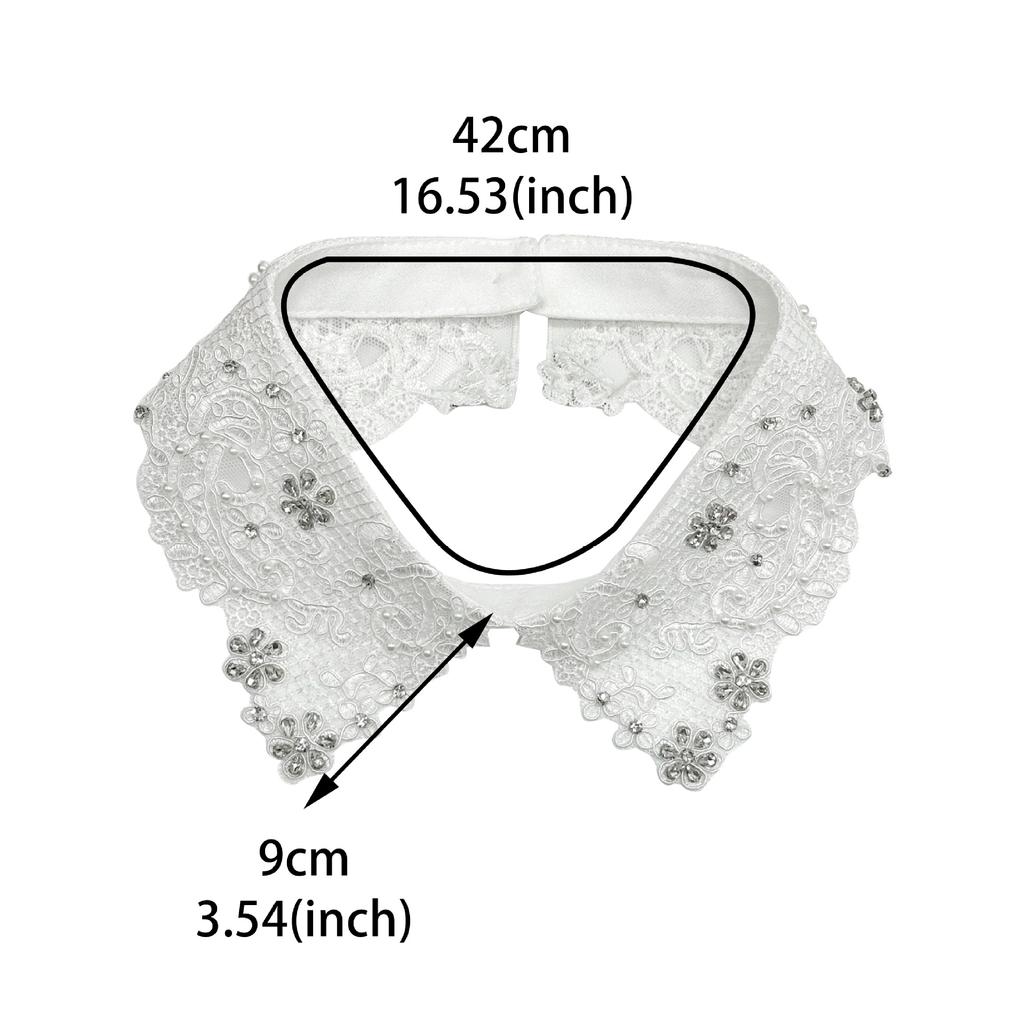 Тяжелая промышленность Вышивка Кружево Ажурный Белый Ложный Воротник Прямой Бутик Декоративный Воротник