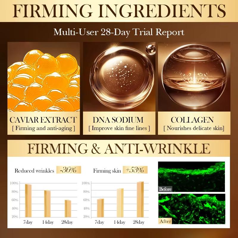 Крем для лица с икрой против морщин Коллагеновый антивозрастной Укрепляющий Подтяжка Устранение мелких морщин Увлажнение Разглаживание Осветление Средства по уходу за кожей