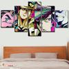 Wall Art Canvas Painting Modern 5 Pieces Anime Bizarre Adventure Posters HD Printed Decorative Modular Pictures Framework No Frame