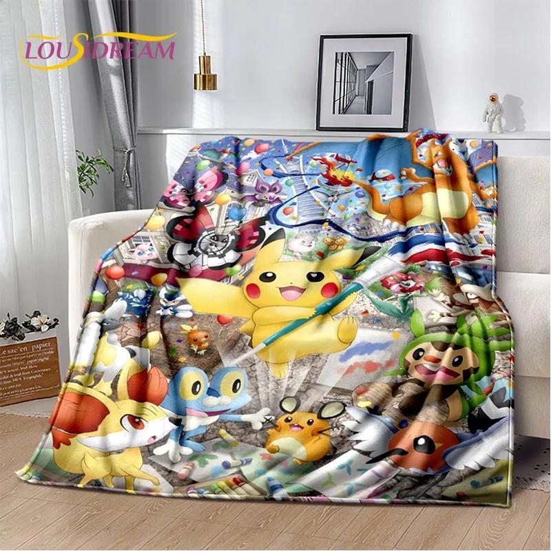 Japanese Pokemon Cute Cartoon Soft Flannel Blankets,Throw Blanket Comfortable Blanket for Picnic Beds Sofa Home Bedroom Kids