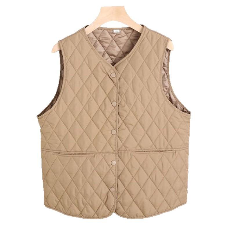 Autumn and Winter Women's Vest Liner, Light Feather Velvet Down Cotton Vest Thermal Vest, Slim-fitting Short Collar Vest