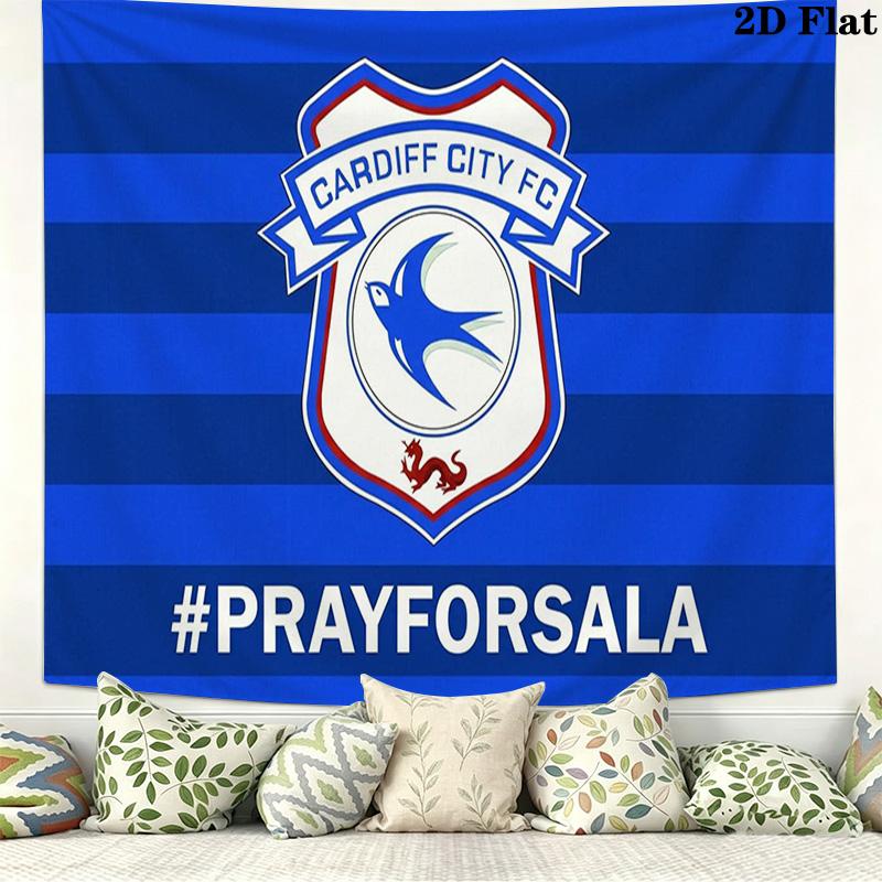 Cardiff City FC Wall Tapestry Aesthetic Wall Hanging Printed Fabric Blanket Decorative Tapestries for Bedroom Living Room Home Decor