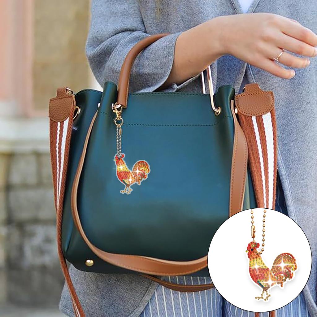 8 шт./набор DIY акриловый брелок для алмазной живописи/подвеска для сумки двухсторонний с рисунком коровы/цветного кота/петуха