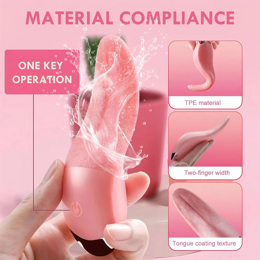 10 Vibration Modes French Kissing Modes Realistic Heating Tongue Vibrator,USB Charging Waterproof Sex Toys for Women Clit