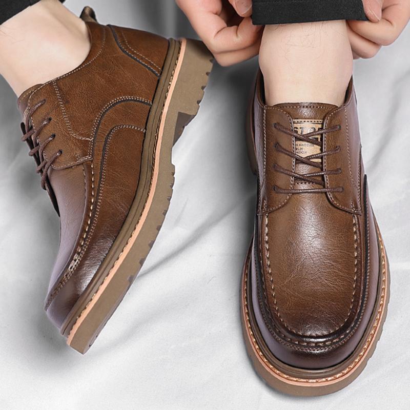 Men Leather Shoes 2024 Autumn Business Formal British Style Casual Soft Sole Retro Trend Fashion Men's Leather Shoes Size 38-44
