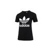 adidas Оригинальная футболка Adicolor Trefoil с принтом винтажного логотипа, короткий рукав, женская, черная, GN2896