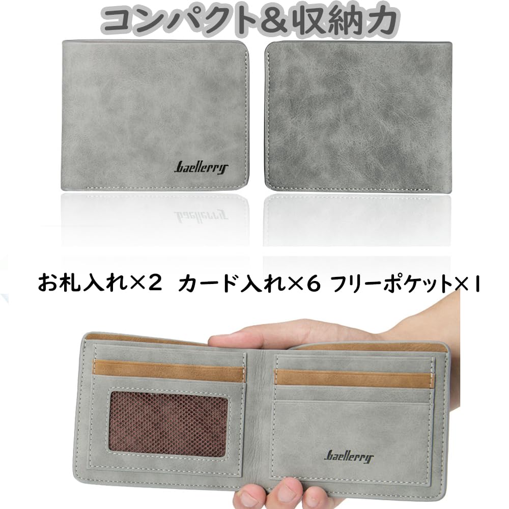 Luxury Compact Wallet Thick Thin Stylish Large Capacity Leather Card Case Coin Purse Business Gift Comes with Exclusive Case [YaPanda] Men's 1.2cm