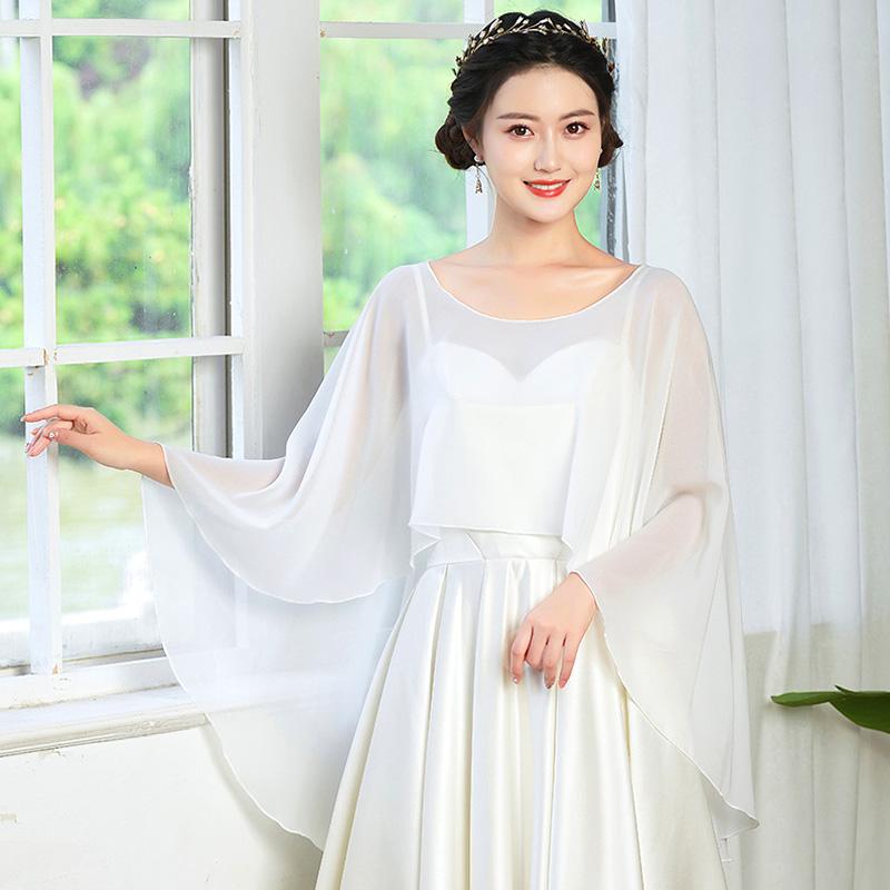 1 шт. легкий плащ банкетный шифоновый свадебный однотонный шаль модный дышащий тонкий