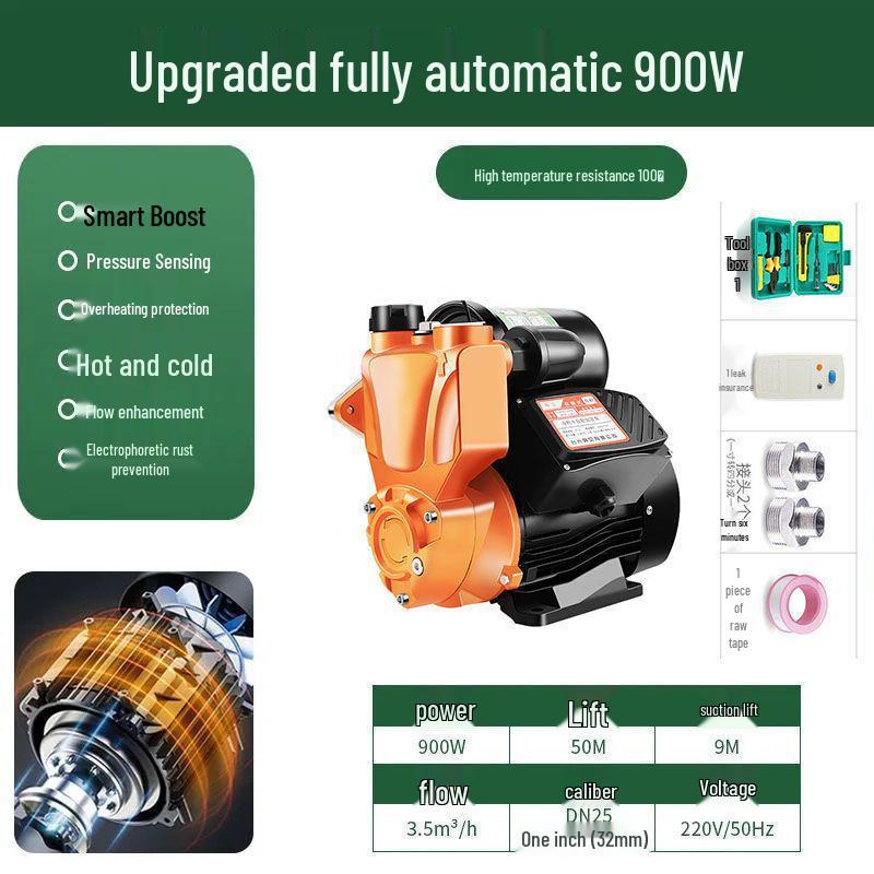 220V Silent Automatic Self-Priming Booster Pump for Water Systems