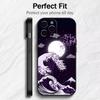 Японская живопись Укиё-э Волны Чехол для телефона Для iPhone 17, 16, 15, 14, 13, 12 Plus, Max Мягкий силиконовый Черный чехол