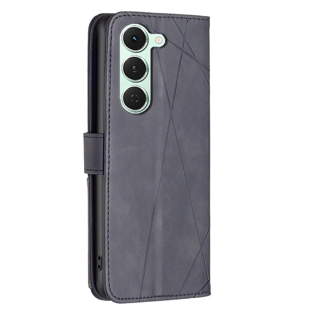 For TECNO Spark 40 Pro+ 4G Phone Case BINFEN COLOR Wallet Stand Geometry Imprinted Leather Cover
