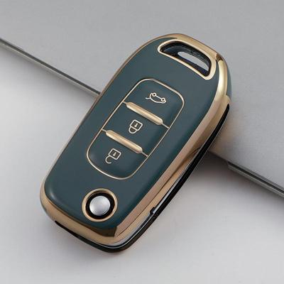 Чехол для автомобильного ключа с золотыми краями, чехол-брелок для Renault Kadjar Captur Megane 3, символ, Logan 2 Sandero 2, Dacia Duster, аксессуары для ключей