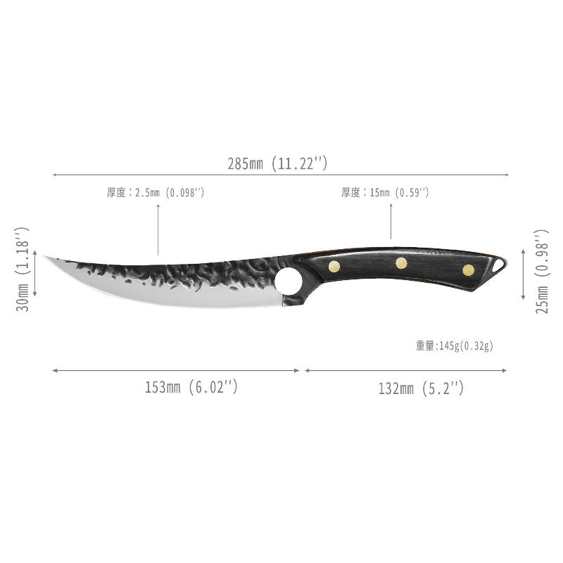 Профессиональные кухонные ножи для обвалки мяса, деревянная ручка, нержавеющая сталь, рыболовный нож, нескользящая ручка, нож для нарезки мяса и рыбы