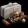 Wo Ding Coarse Pottery Kung Fu Travel Tea Set