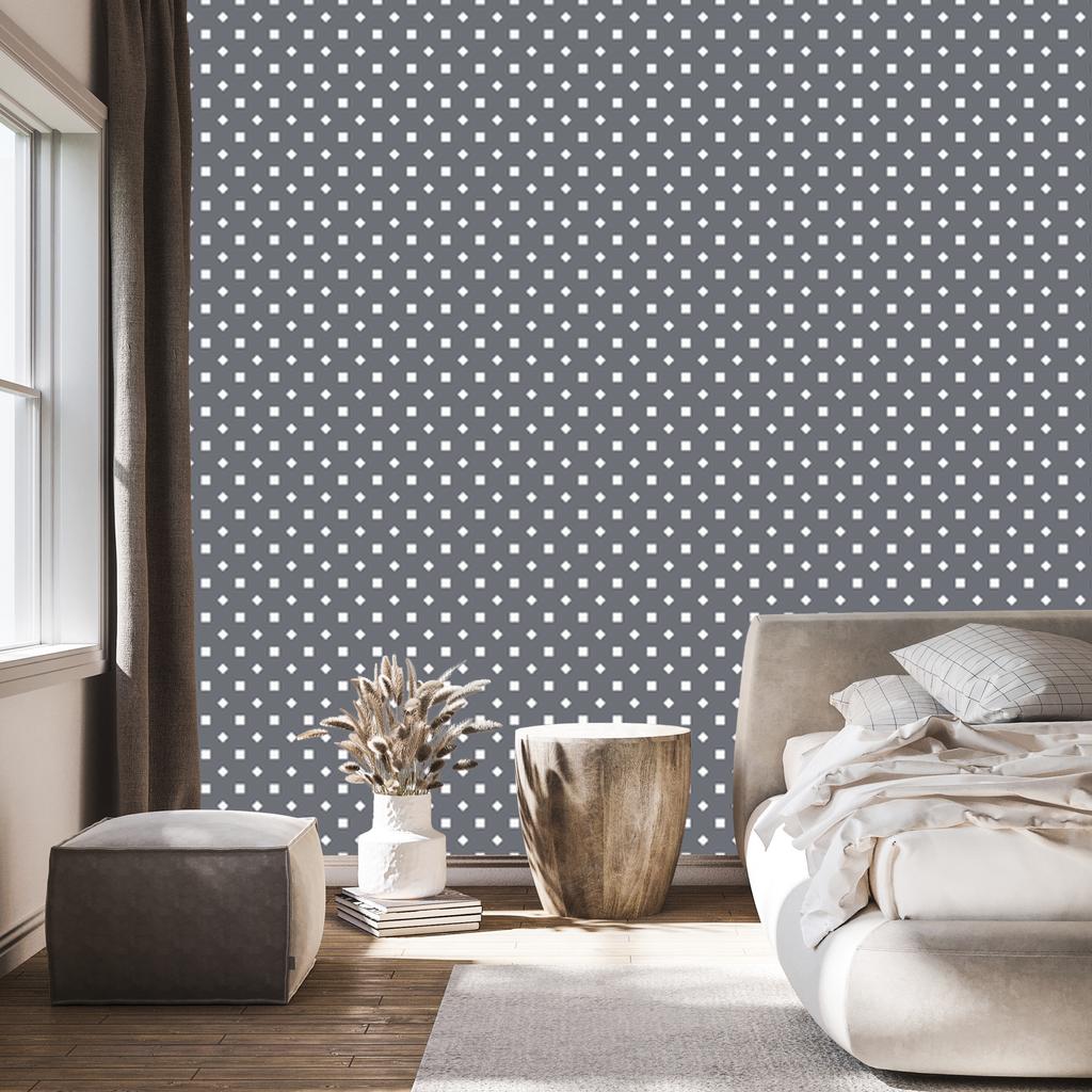Dots Wallpaper, Gray Background, Gray Center, for Living Room and Bedroom, 50x1000