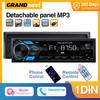 Автомобильный MP3-плеер Grandnavi, съемная панель 1DIN, 7-цветная подсветка, USB, FM-радио, тюнер со светодиодными сегментными дисплеями, вход AUX USB