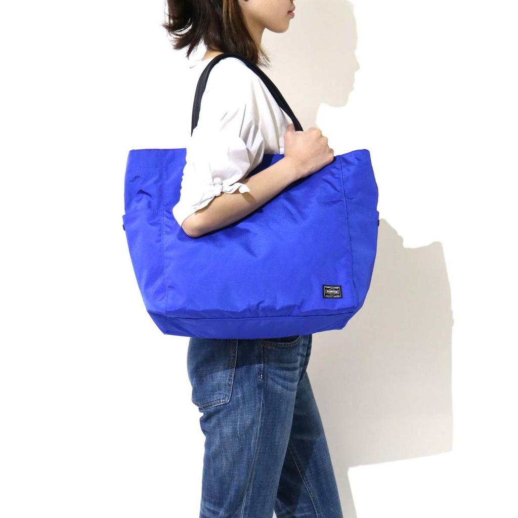 PORTER Join Tote 2-Way Bag Blue Made in Japan Canvas Shoulder Carry Travel