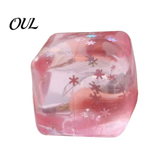 Lemon Stress Relief Toy Transparent Squeeze Toy, Jellyfish Ice Cream Soft Clear Cube Sensory for Kids Adults Portable Reliever