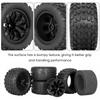 4 PCS RC Tires and Wheels RC Car Tires Replacement Rubber Tires Preglued for 1/10 RC Truck