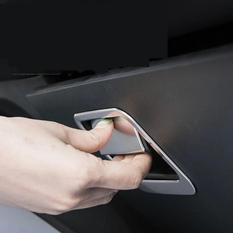 Stainless Car Glove Box Co-Pilot Handle Frame Trim Cover Stickers For Toyota Corolla - 2022 E210 Decoration Accessories