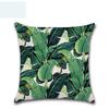 Luxurious 18'' Green Tropical Plant Pillow Case Cotton Sofa Cushion Cover Decorative