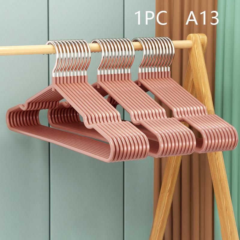 Clothes Hanger Hanger With Grooves For Airing Children Adult Metal Simple Thick Non-Slip Dip Plastic Coat Hanger Blue Green