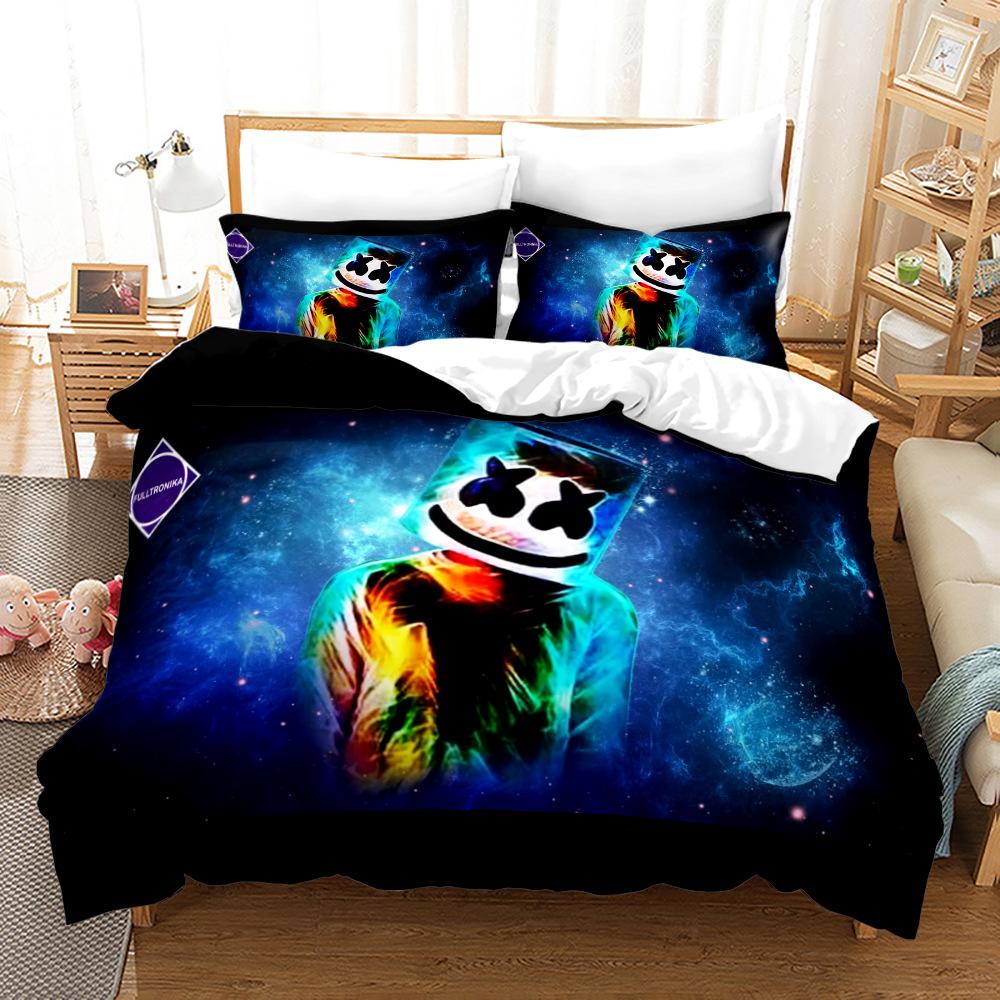 New 3PCS Single-sided Printed Series DJ Digital Printing Duvet Cover Bedding Set Comfortable Breathable Sheet Comforter Bed Set