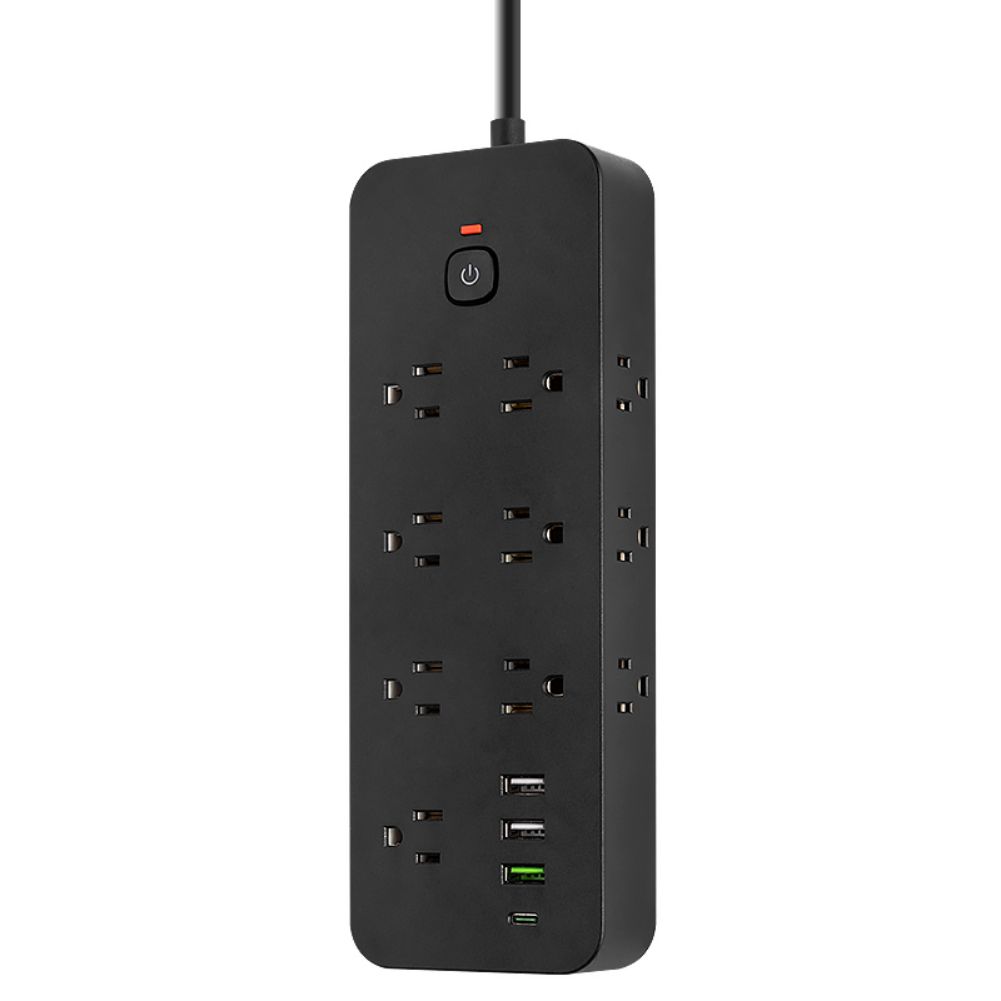 Удлинитель с розетками и USB-портами, 14 розеток AC, 3 порта USB-A, 1 порт USB-C, настенный удлинитель для дома и офиса