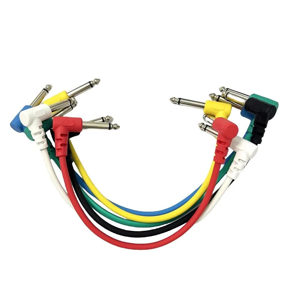 6 шт. Аудиокабель для аудио электрогитары бас-гитары музыки TS 1/4" Прямоугольный Инструментальные части Аксессуары