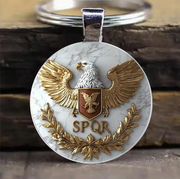 Крутой брелок-подвеска из сплава с эмблемой Римского орла и знаком SPQR Металлический брелок для сумок и аксессуаров