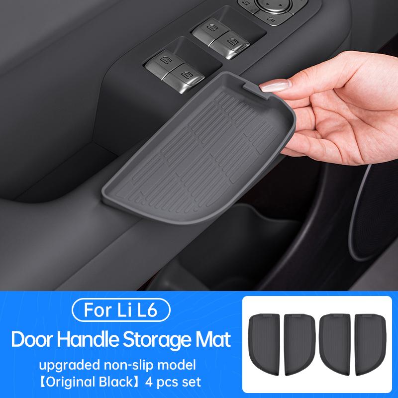 For Li Lixiang L6 L7 L8 L9 4 Pcs Car Silicone Door Inner Handle Door Bowl Storage Pad Anti-scratch Protection Accessories
