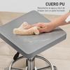 Adjustable Swivel Stool with Padded Seat Footrest and Wheels for Living Rooms and Workshops 34x34x50-66 cm Gray