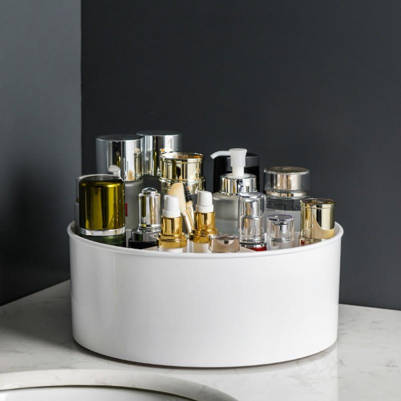 Вращающаяся стойка для хранения приправ, стойка для хранения косметики, 2-слойный поднос для банок со специями и солью, кухонный органайзер, экономящий место, полка, держатель для бытовых принадлежностей