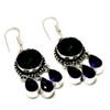 Chrome Diopside Amethyst Gemstone 925 Silver Plated Jewelry Earring 1.70"