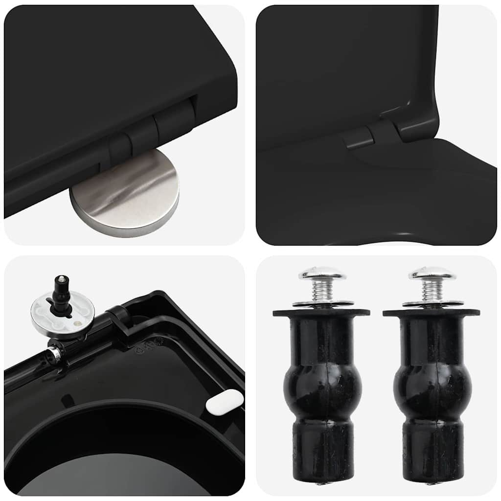 Toilet Seat Black 48 x 36.5 x 4.5 cm Polypropylene