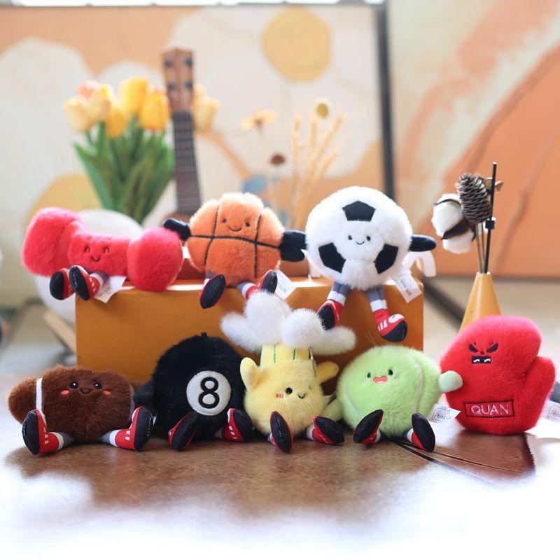Basketball Football Sports Equipment Pp Cotton Plush Keychain Bag Decor Kids For