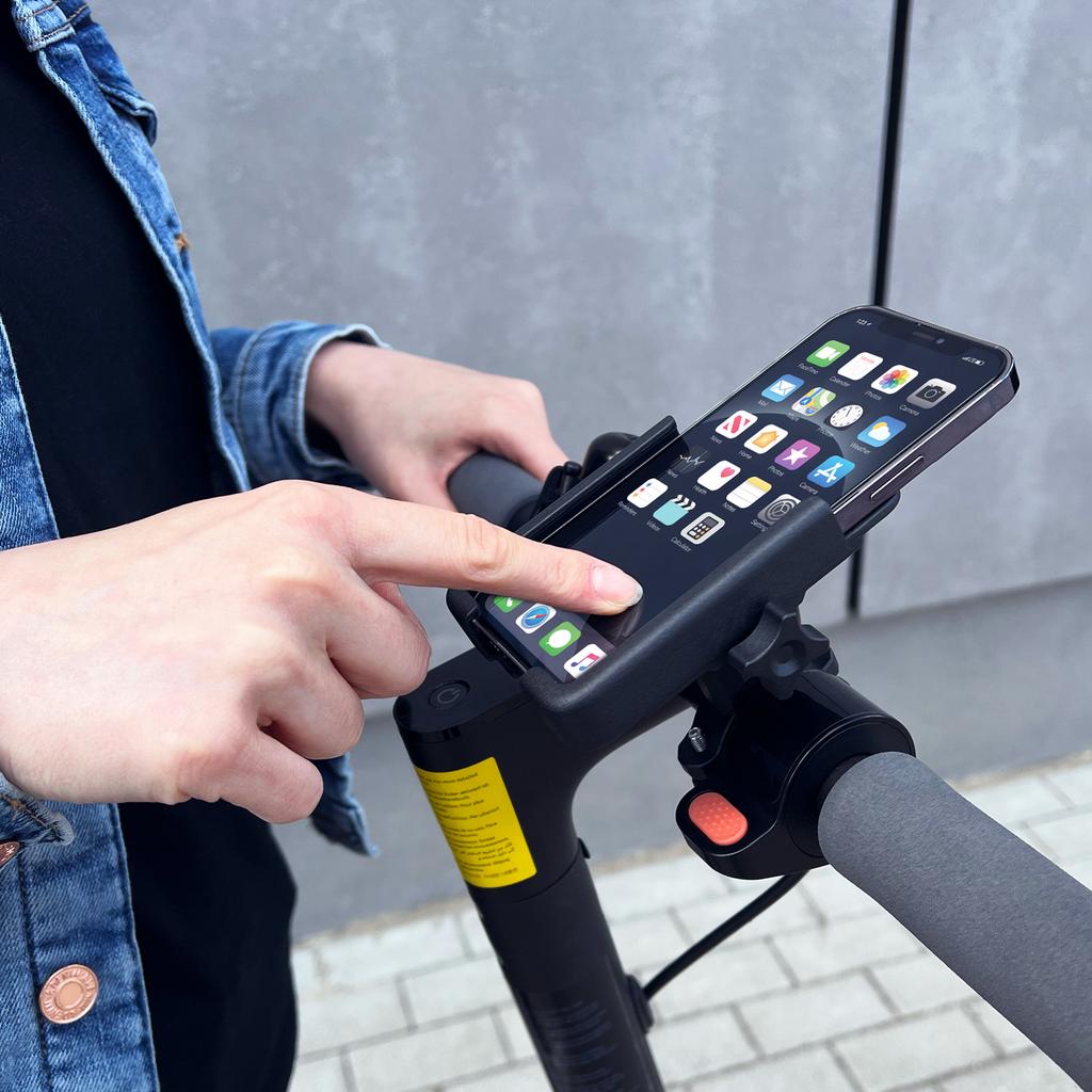 Metal phone holder for scooter bike, black