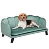PawHut Dog Sofa Bed for Dog Cat Contemporary Design Shell Dim. 98L X 60l X 35H Cm Soft Green Velvet Cushion