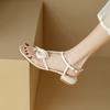 Fashion NEW Summer Women Sandals Split Leather Shoes for Women Open Toe Low Heel Shoes Callalily Modern Sandals Buckle Strap Flip-flops